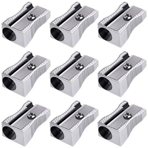 48 Pack Metal Mini Pencil Sharpeners Bulk Handheld Silver Single Hole