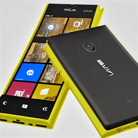 A Detailed Render Of A 2 0 2 2 Yellow Nokia Lumia Phone Stable