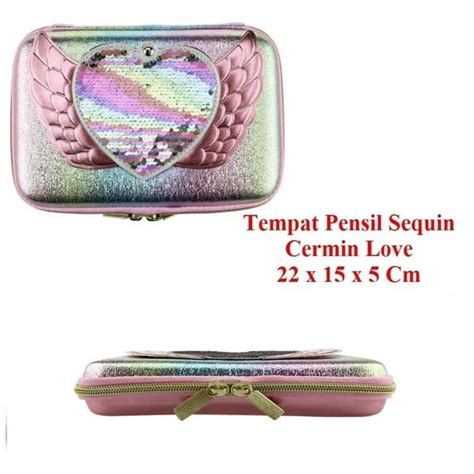 Jual Best Seller Tempat Case Kotak Pensil Model Smiggle Hologram Sequin