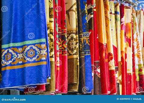 Colorful Indian Cloth At Indian Market Stock Image - Image: 42699093