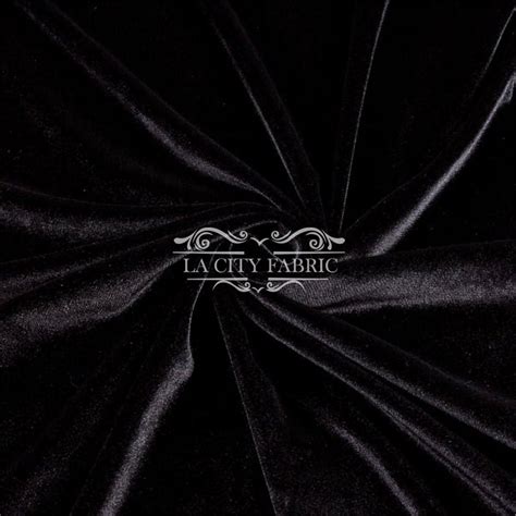 Black Stretch Velvet Fabric By The Yard 4 Way Stretch Etsy