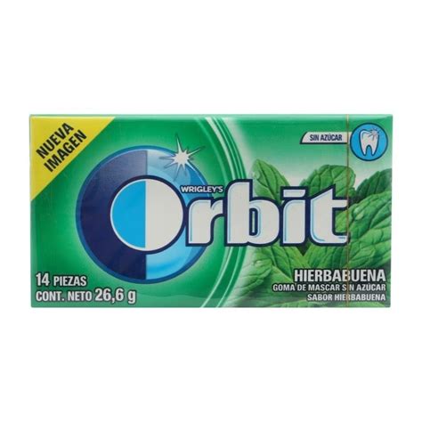 Goma De Mascar Orbit Sabor Hierbabuena Sin Az Car Paquete Con Pzas