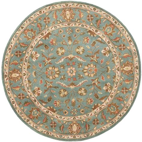 Safavieh Heritage Blue 4 Ft X 4 Ft Round Border Area Rug Hg969a 4r