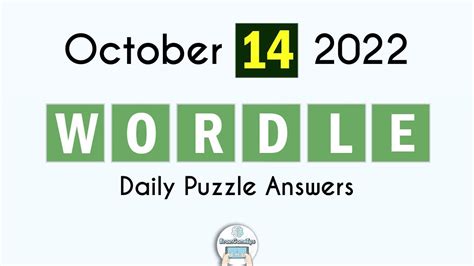 Wordle October 14 2022 Today Answer Youtube