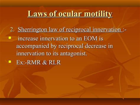 Eye muscles and ocular movements, laws of ocular motility | PPT