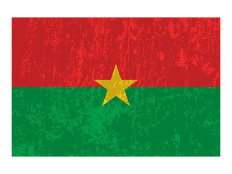 Burkina Faso grunge flag, official colors and proportion. Vector ...