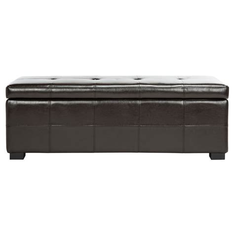 Safavieh Maiden Large Brown/Black Storage Bench | The Home Depot Canada