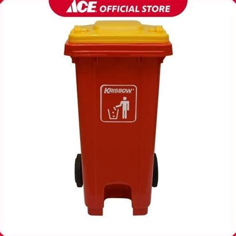 Jual Ace Krisbow Ltr Tempat Sampah Plastik Outdoor Merah Barang