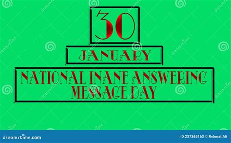 30 January, National Inane Answering Message Day, Text Effect on Cyan ...