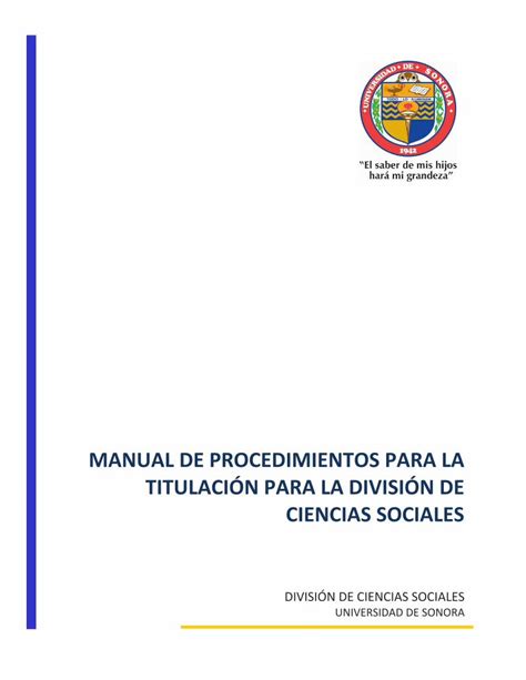 PDF MANUAL DE PROCEDIMIENTOS PARA LA TITULACIÓN PARA LA 2019 07