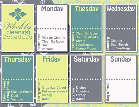 House Cleaning: Weekly House Cleaning Schedule