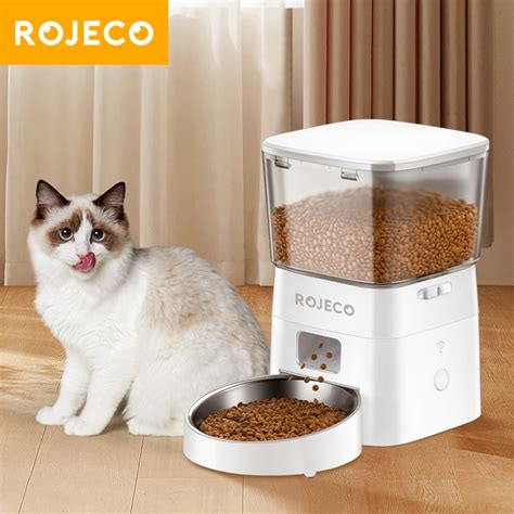 ROJECO 2L Automatic WIFI Cat Feeder Smart Pet Food Dispenser For Dry