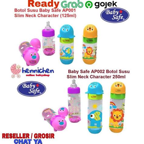 Jual Baby Safe AP001 AP002 Botol Susu Slim Neck Character 250ml