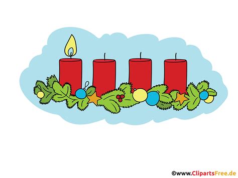 Kerzen Zur Adventszeit Clipart Illustration Bild