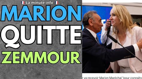 Marion Mar Chal Quitte Zemmour Eric Ciotti Exclu Des Lr Pendant Que