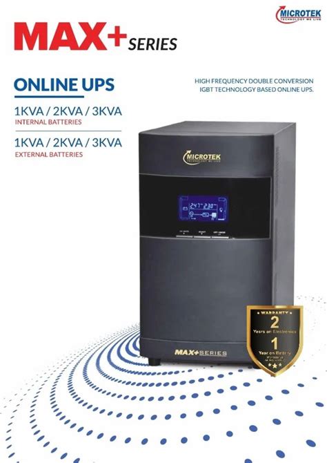 Single Phase Microtek MAX 3KVA With Internal Batteries Online UPS