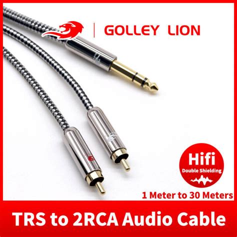 Golley Lion สายสัญญาณเสียง Rca คู่14แกนทองแดงชุบเงิน635มม 14นิ้ว