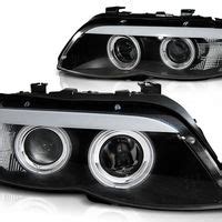 XENON HEADLIGHTS ANGEL EYES CCFL BLACK Fits BMW X5 E53 11 03 06 In