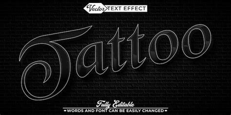 Premium Vector Tattoo Black Vector Editable Text Effect Template