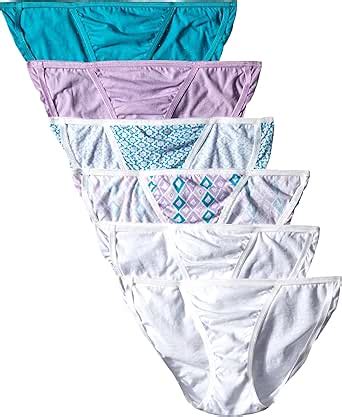 Hanes Women S String Bikini Panty Assorted Size 7 Pack Of 6