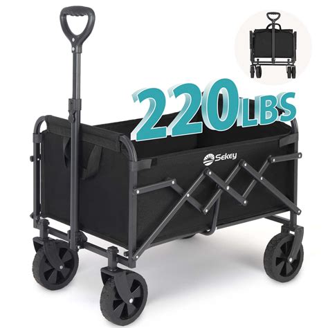 Sekey Lbs Collapsible Wagon Cart L Large Capacity Beach Wagon