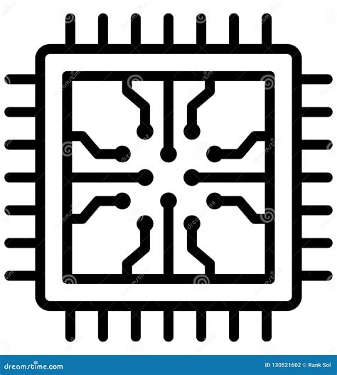 Computer Chip Integrated Circuit Isolated Vector Icon That Can Be