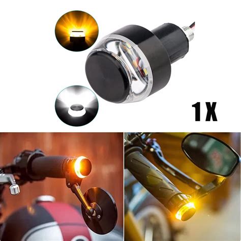 1 Pc LED Motorcycle Handlebar End Turn Signal Light Universal 22mm