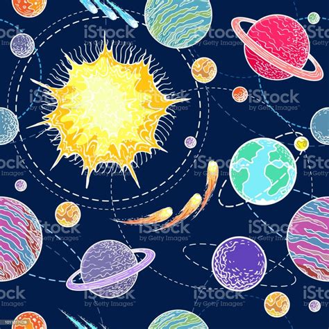 Solar System Seamless Pattern Stock Illustration Download Image Now