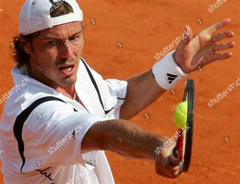 Russian Marat Safin Hits Backhand During Editorial Stock Photo Stock