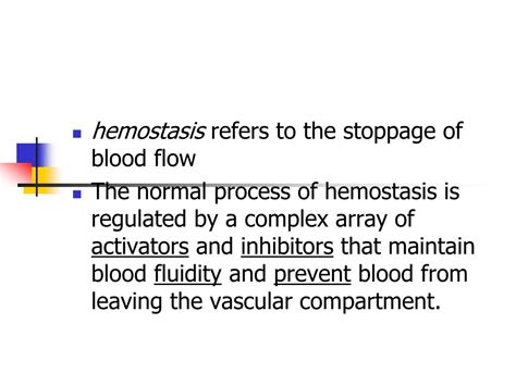 Ppt Hemostasis Powerpoint Presentation Free Download Id6321025