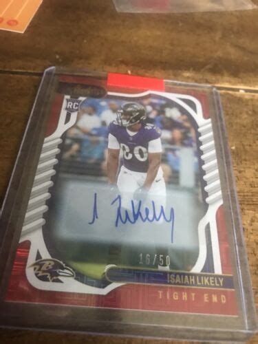 Isaiah Likely Absolute Rookie Auto Red Ravens Te Ebay