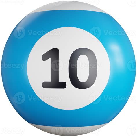 D Icon Illustration Billiard Ball With Number Ten Png