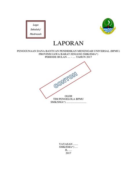 Form Laporan Penggunaan Bpmu Pdf