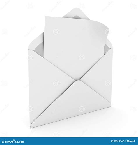 Open Envelope With Paper Stock Illustration Illustration Of Office