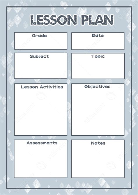 Plan School Student Lesson Printable Editable Word Template And Google