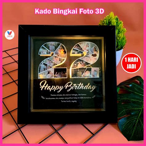 Jual Kado Ulang Tahun Ultah Foto Lampu Tidur LED Hampers Hadiah