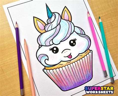 Unicorn Coloring Pages Superstar Worksheets