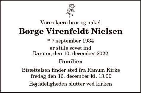 D Dsannonce For B Rge Virenfeldt Nielsen Nordjyske Dk