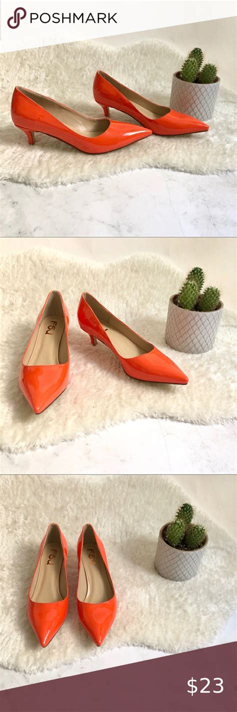 Size 8 Bright Orange Kitten Heel Pump Kitten Heel Pumps Pumps Heels