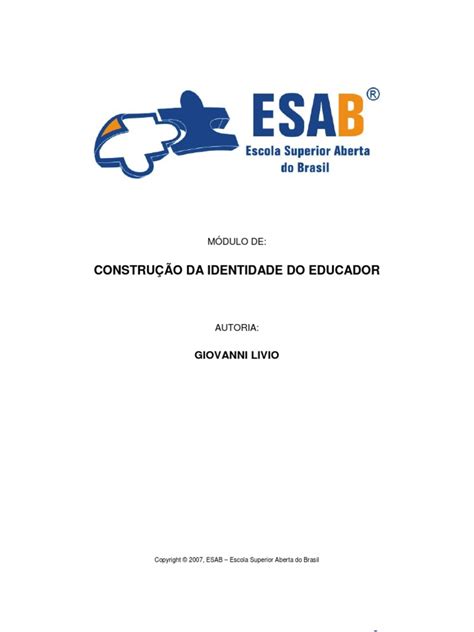 Pdf Constru O Da Identidade Do Educador Dokumen Tips