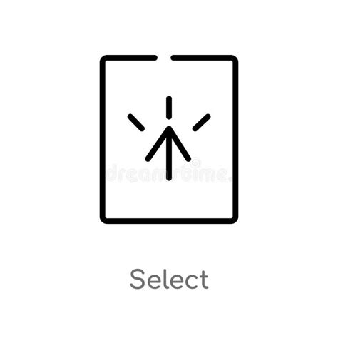Icono Selecto Del Vector Del Esquema Línea Simple Negra Aislada Ejemplo