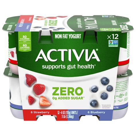 Save On Activia 60 Calories Non Fat Strawberry Blueberry Probiotic