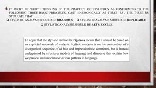 Introduction To Stylistics Ppt