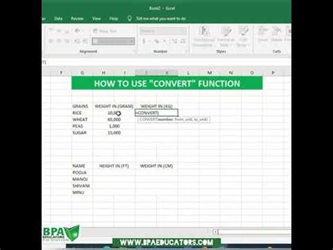 Convert Function Ms Excel 2019 YouTube