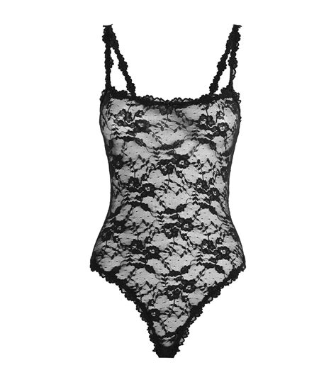 Skims Stretch Lace Bodysuit In Black Lyst