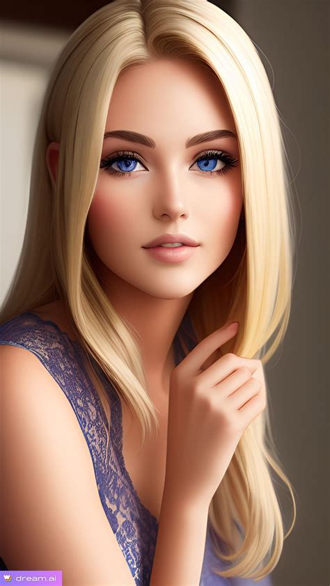 A Woman With Blonde Hair And Blue Eyes