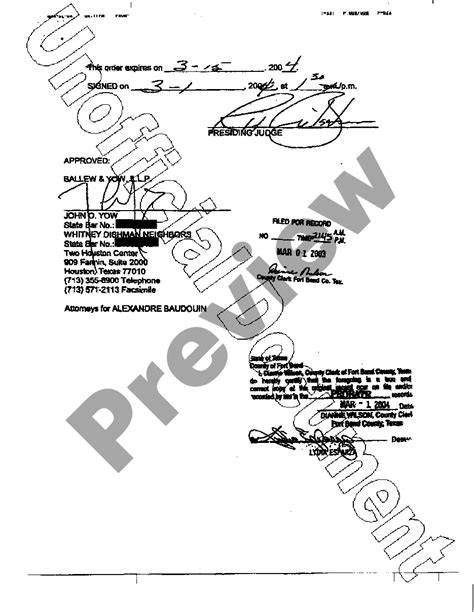 Harris Texas Temporary Restraining Order And Order Setting Us Legal Forms