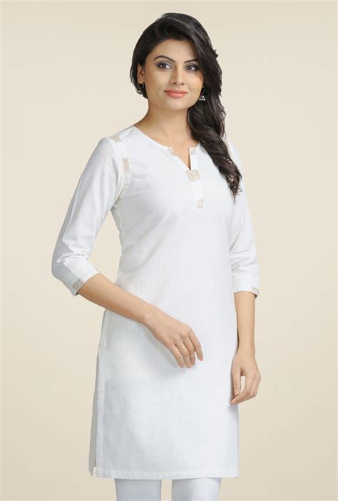 Buy Fabindia White Solid Kurti Online At Best Price At Tatacliq