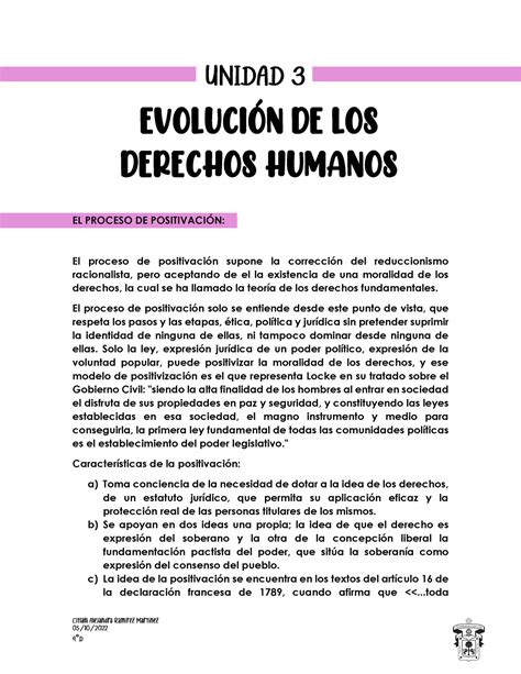 Unidad 3 Evolucion De Los Derechos Humanos Evoluci”n De Los Derechos