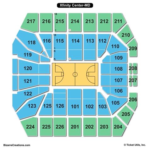 Seating Chart Xfinity Center Maryland Center Seating Chart